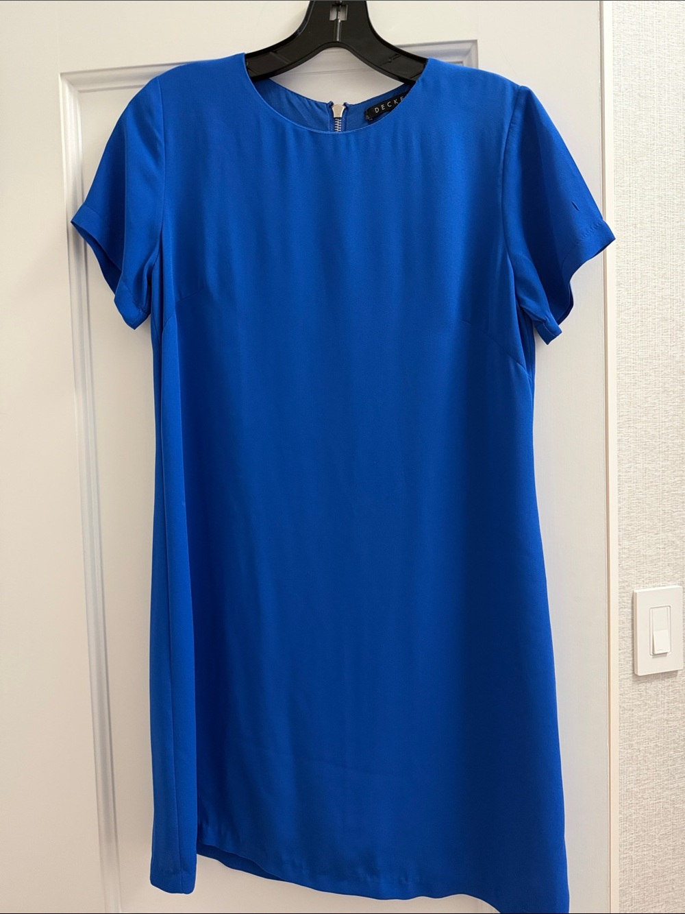 Blue Short Sleeve Shift Dress
